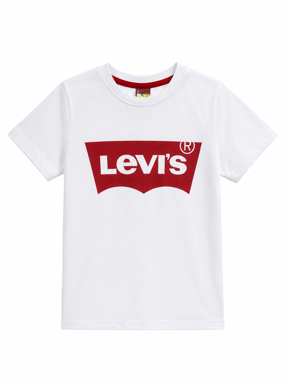 Детска тениска Levi’s с червено лого – бяла