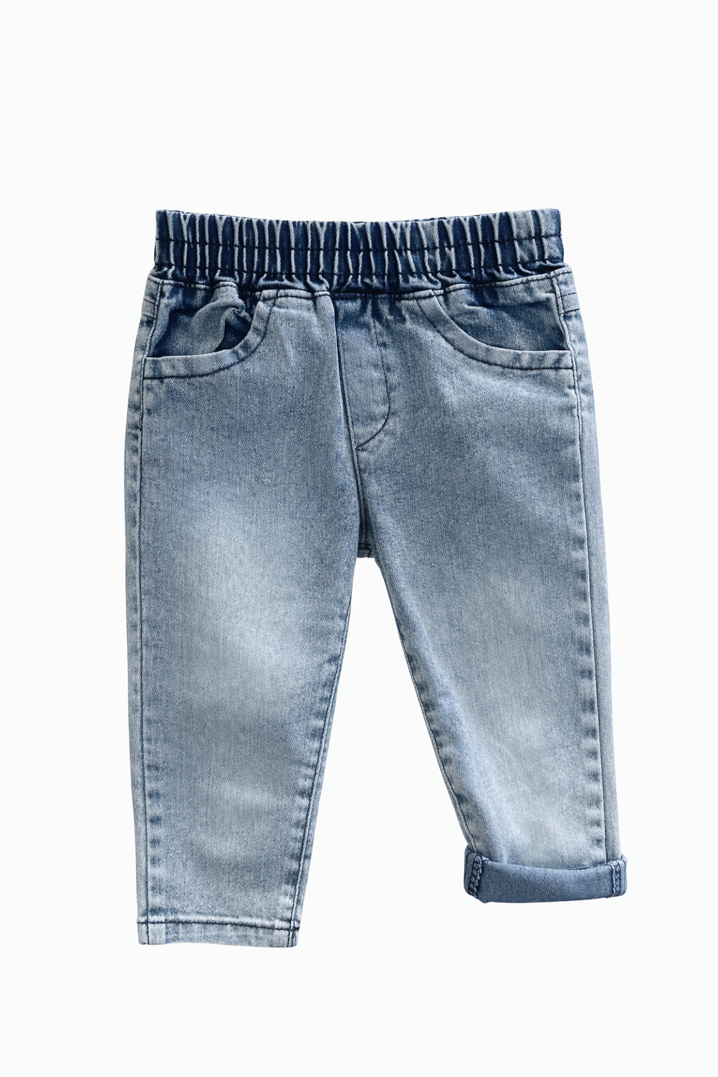 Детски комплект от 3 части за момиче – дънково яке с качулка, блузка и дънки