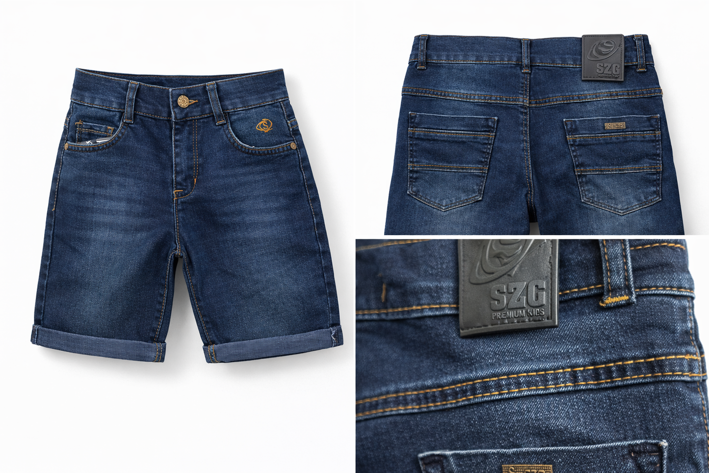 Детски дънкови къси панталонки SZG – деним шорти за момчета 6–13 години