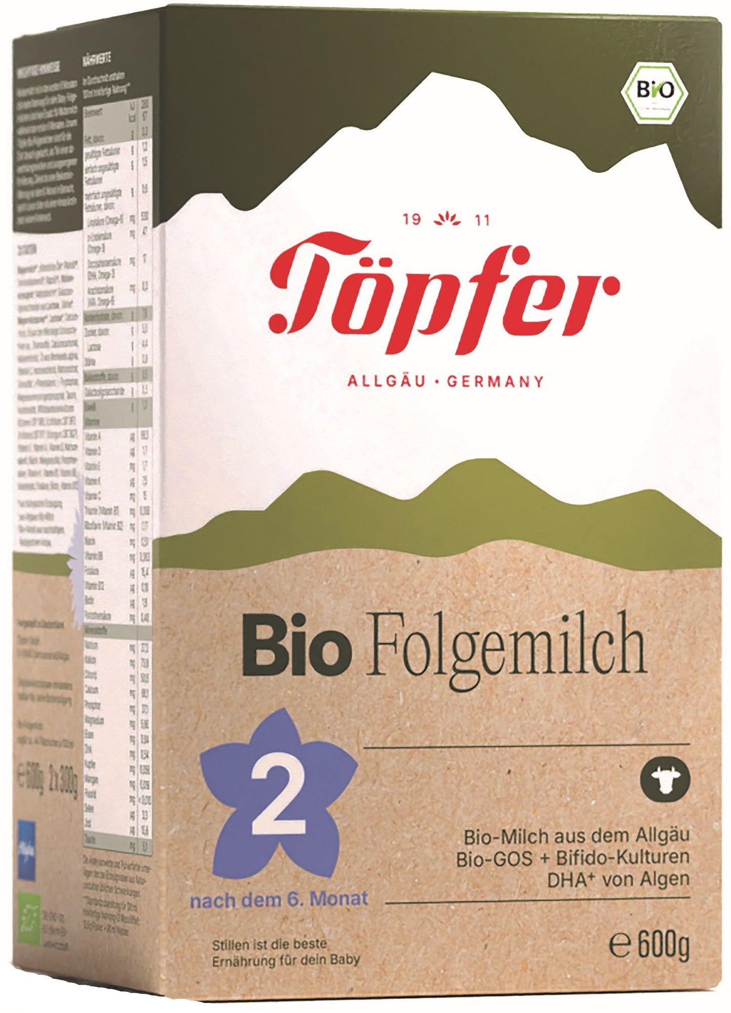 Töpfer Lactana Bio Folgemilch 2 – 600 g