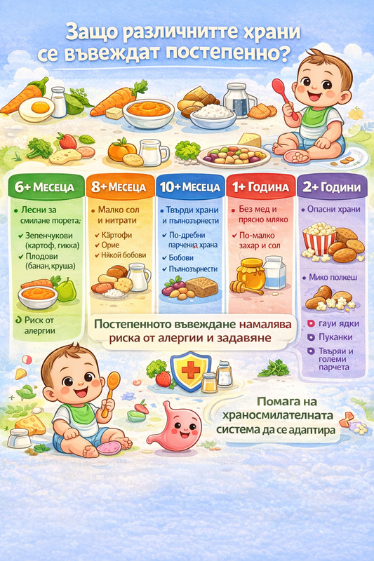 Кога се въвеждат различните храни при бебетата – пълен наръчник по месеци