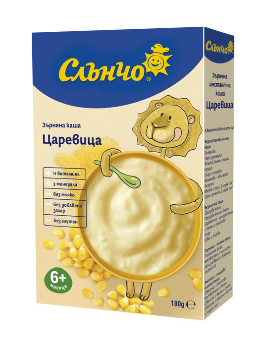 Слънчо зърнена инстантна каша „Царевица“ (6+ месеца) – 180 г