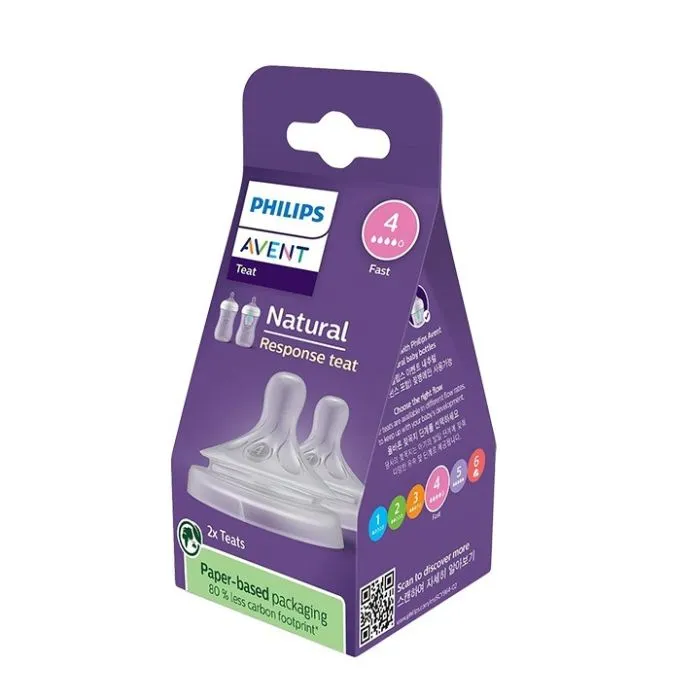 Philips Avent Natural Response биберони за шише – размер 4 (Fast), 2 броя