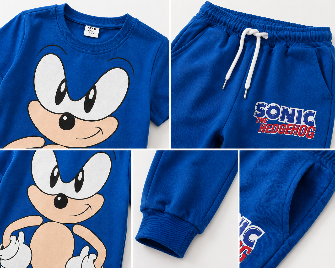 Детски комплект Sonic – тениска и долнище в син цвят