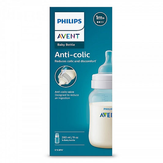 Шише за хранене Anti-Colic 260 мл, с биберон със сила на потока 2, 1м+ Philips AVENT SCY103/01
