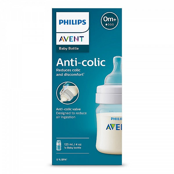 Шише за хранене Anti-Colic 125 мл, с биберон със сила на потока 1, 0м+ Philips AVENT SCY100/01