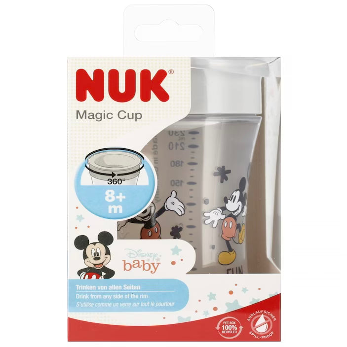NUK Magic Cup Disney Baby Mickey 230 мл – обучителна чаша против разливане, 8+ месец