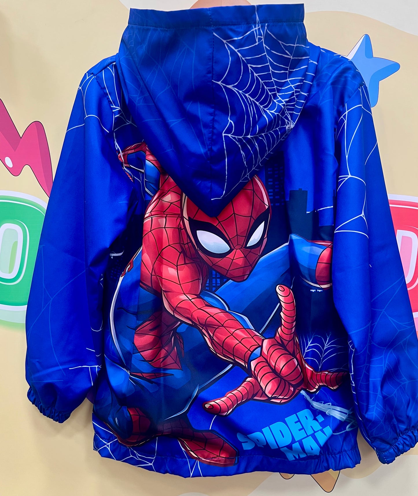 Детско яке Spiderman – синьо с качулка