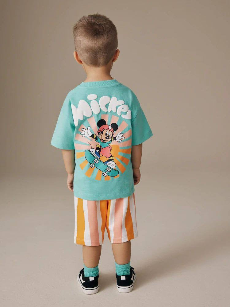 Детски комплект за момче – тениска Mickey и райета къси панталони