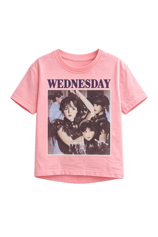 Детска тениска Wednesday за момиче – розова