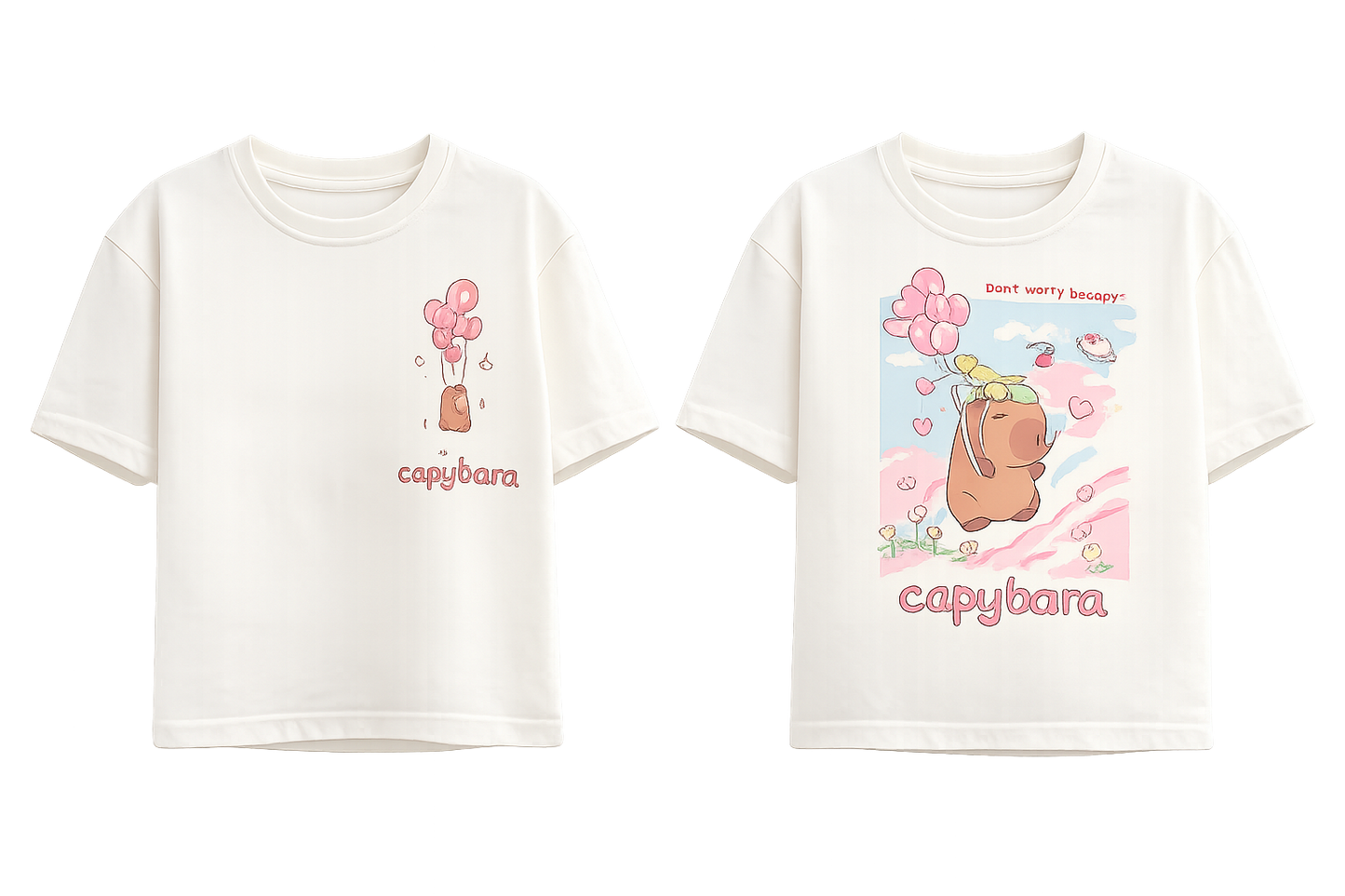Детска тениска Capybara за момиче – бяла