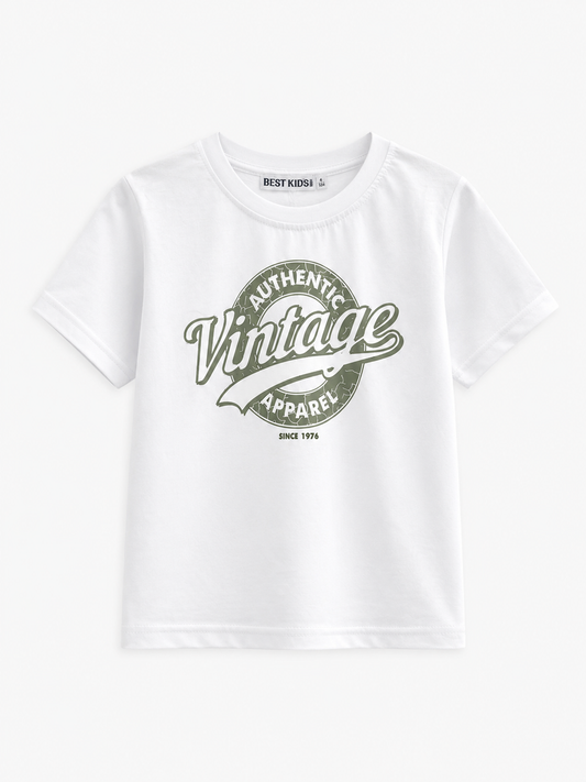 Детска бяла тениска Vintage Authentic