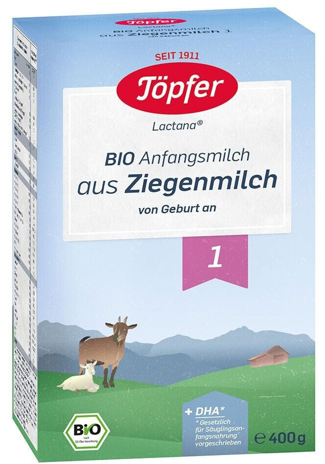 Töpfer Lactana Bio Anfangsmilch 1 aus Ziegenmilch – 400 g