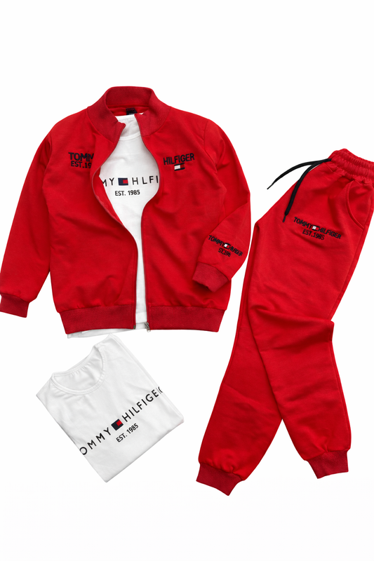 Детски спортен комплект от 3 части – червен