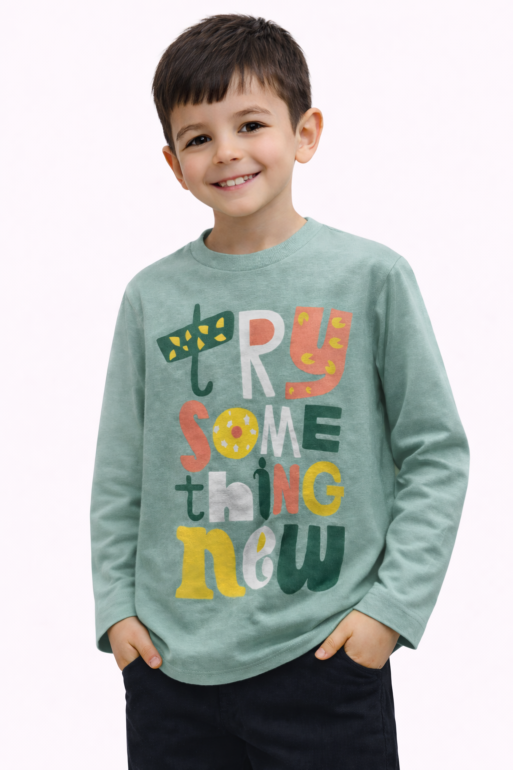Детска блуза с дълъг ръкав „Try Something New“
