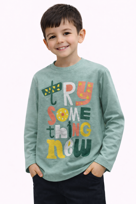 Детска блуза с дълъг ръкав „Try Something New“
