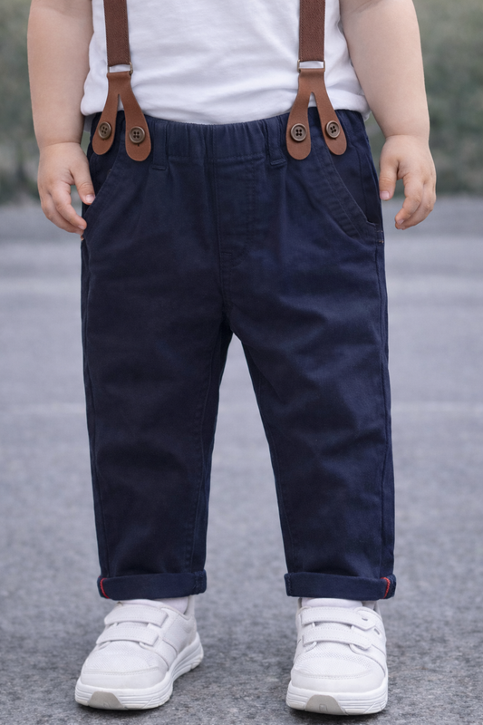 Детски панталон с тиранти – класически модел