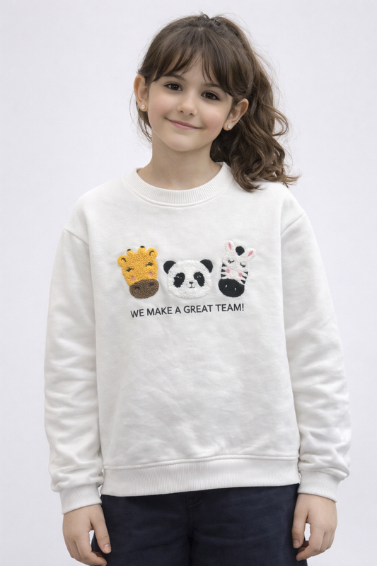 Детска ватирана блуза с бродирани животни