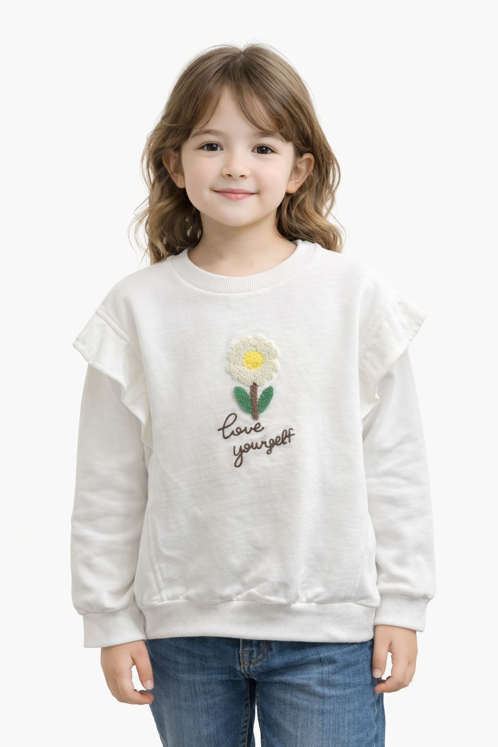 Детска блуза за момиче с 3D апликация цвете