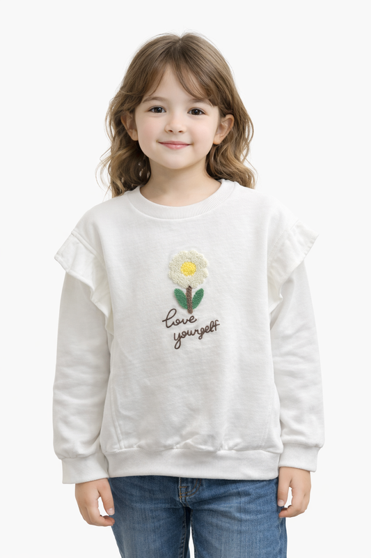 Детска блуза за момиче с 3D апликация цвете