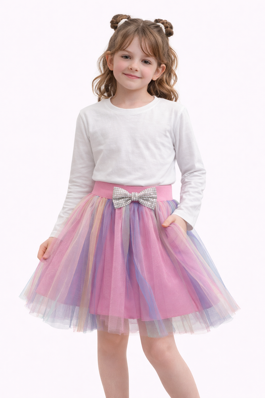 Детска тюлена пола в пастелни цветове „Rainbow Dream“