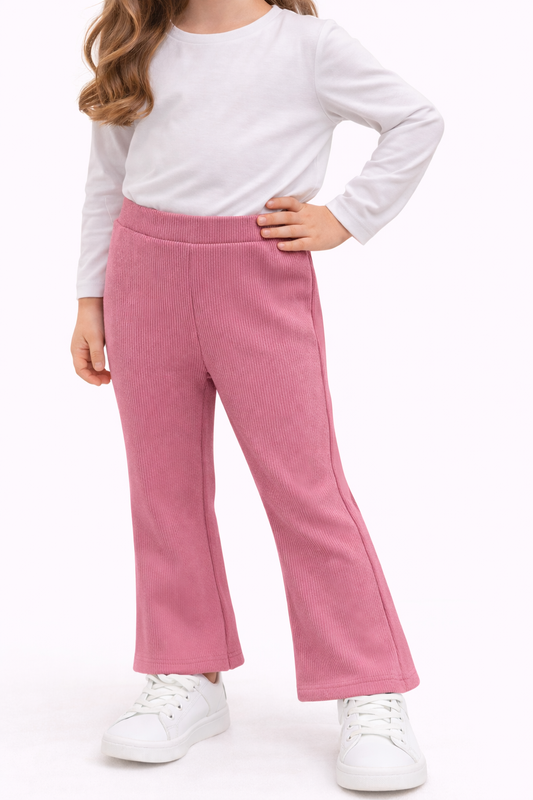 Детски рипсен панталон за момиче – розов