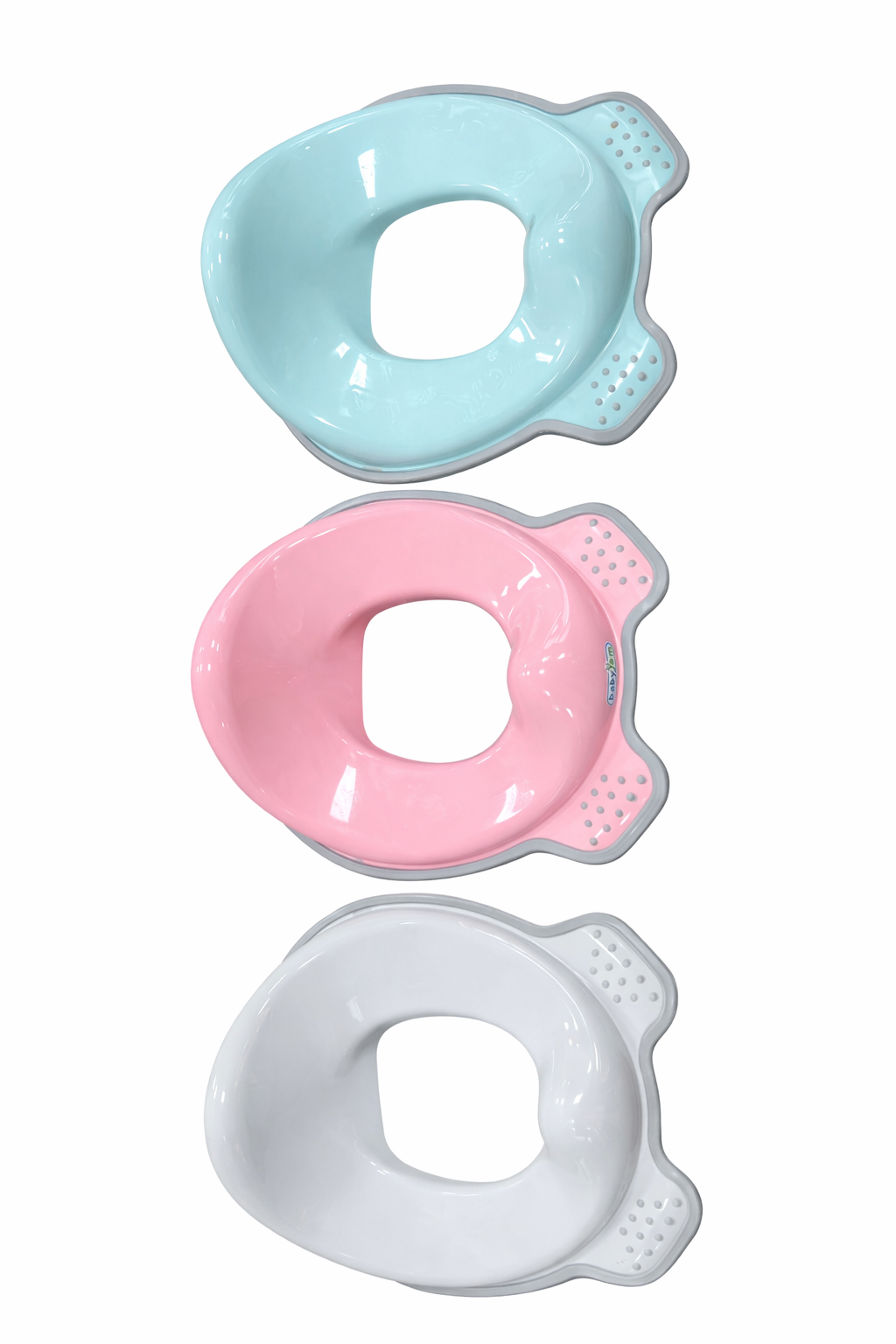 Детска седалка за тоалетна – син, розов и сив