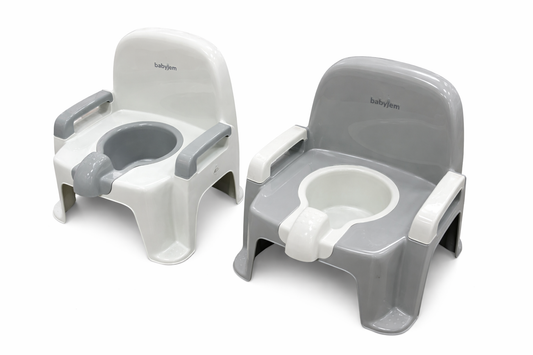 Детско гърне столче – бяло и сиво