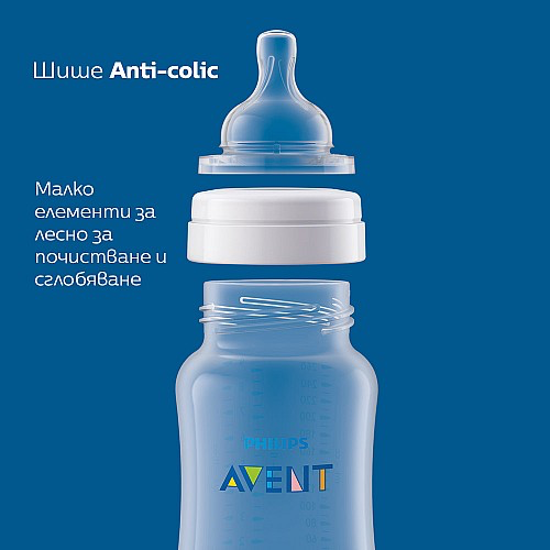 Шише за хранене Anti-Colic 330 мл, с биберон със сила на потока 3, 3м+ Philips AVENT SCY106/01