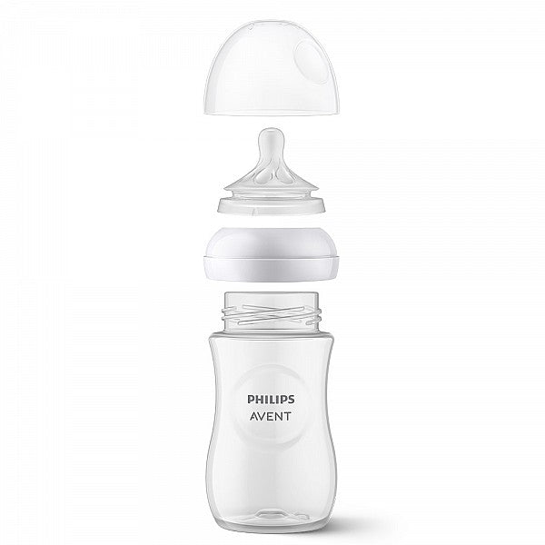 Шише за хранене Natural Response 330 мл с биберон без протичане Natural Response Поток 4, 3м+, Philips AVENT SCY906/01
