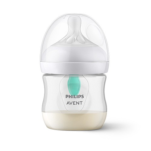Шише за хранене Natural Response с клапа AirFree 125 мл с биберон без протичане Natural Response Поток 2, 0м+, Philips AVENT SCY670/01