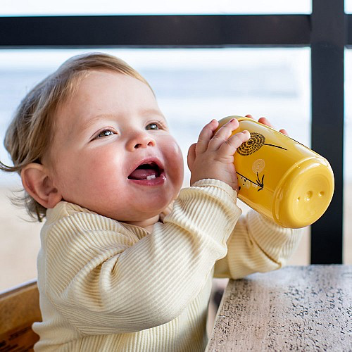 Неразливаща се чаша с твърд накрайник SuperStar Sippee Cup, с антибактериално покритие Bacshield, 390 мл, 12м+, жълта