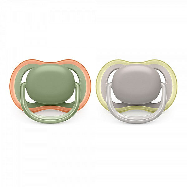2 бр. ортодонтични залъгалки Philips AVENT SCF085/20 Ultra Air 6-18м с кутия за стерилизиране