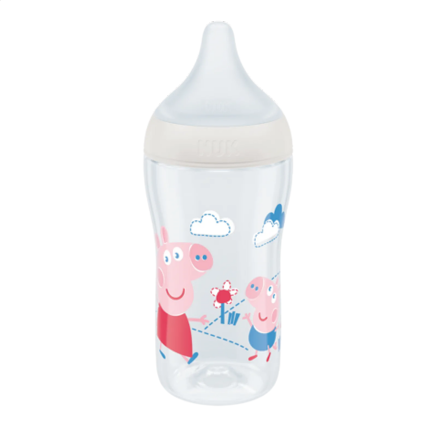 NUK PERFECT MATCH ШИШЕ РР 260МЛ. СЪС СИЛИКОНОВ БИБЕРОН M, 3+МЕС. PEPPA PIG