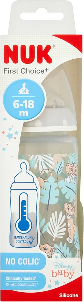 NUK FC Шише TEMPERATURE CONTROL 6-18м 300 мл LION KING