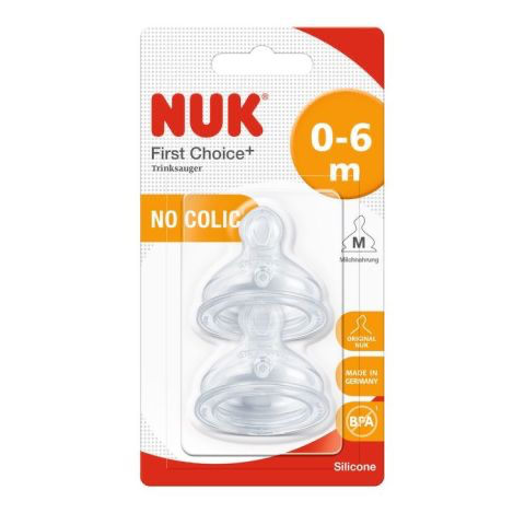 Nuk First Choice+ Силиконов биберон за храна 0-6 м x2 броя, размер M