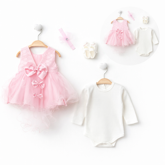 Бебешки комплект за новородено момиче – 5 части (0–6 месеца)