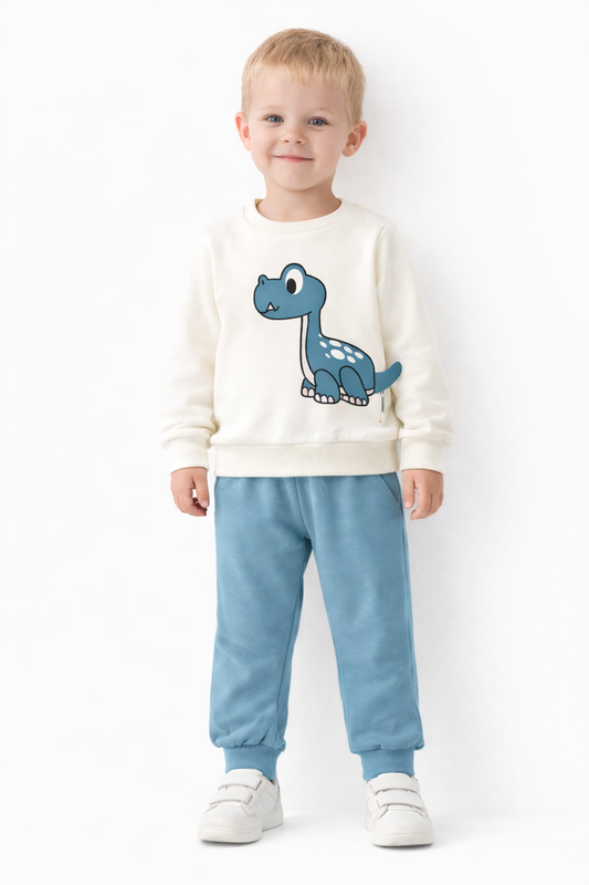 Детски комплект от две части с щампа динозавър