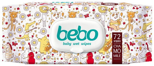 БЕБО Бебешки мокри кърпички с лайка – 72 бр.