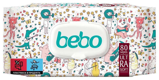 БЕБО Ultra Soft бебешки мокри кърпички – 80 бр.