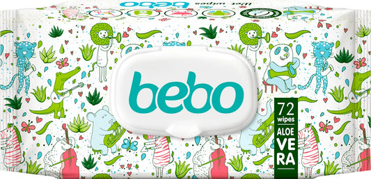 BEBO Бебешки мокри кърпички с Алое Вера – 72 броя