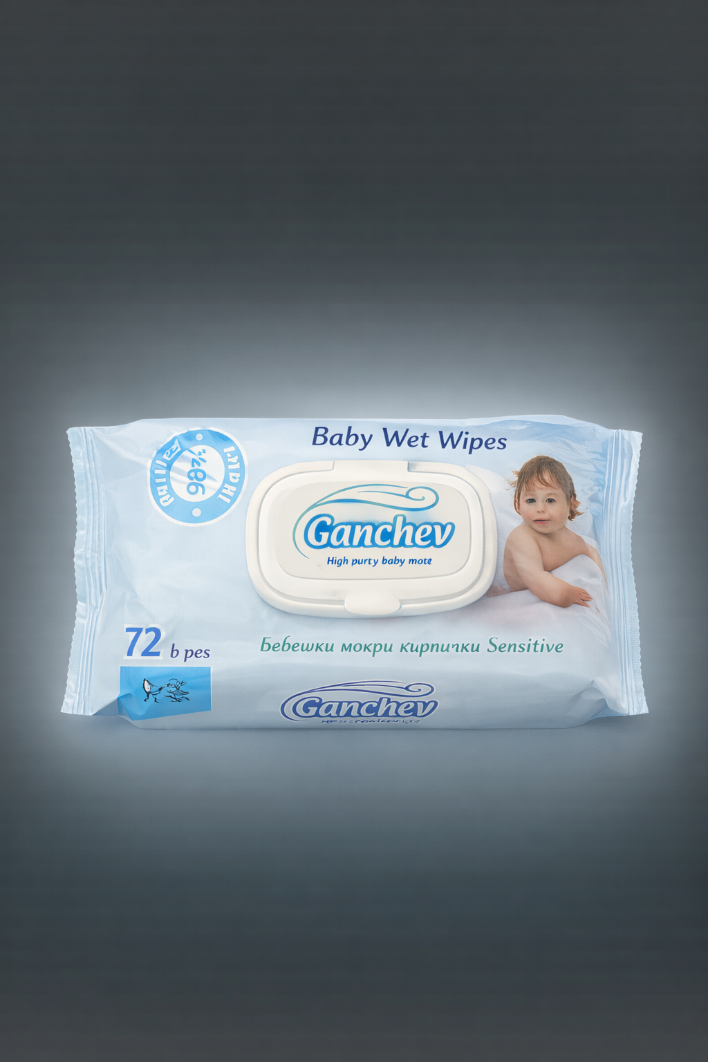 Бебешки мокри кърпички Ganchev Sensitive – 72 бр.
