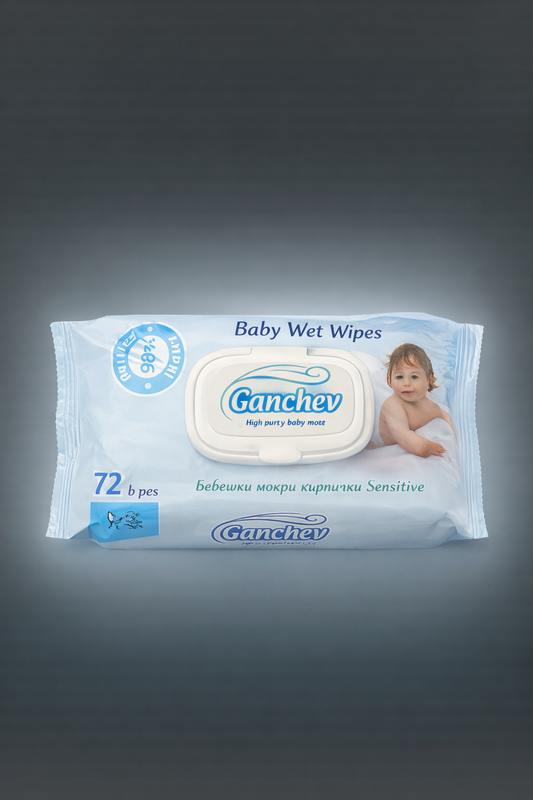 Бебешки мокри кърпички Ganchev Sensitive – 72 бр.