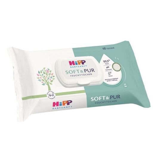 HIPP Бебешки мокри кърпички с 99,9 % вода, 48 бр