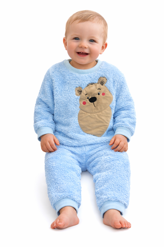 Бебешки плюшен комплект от две части с мече