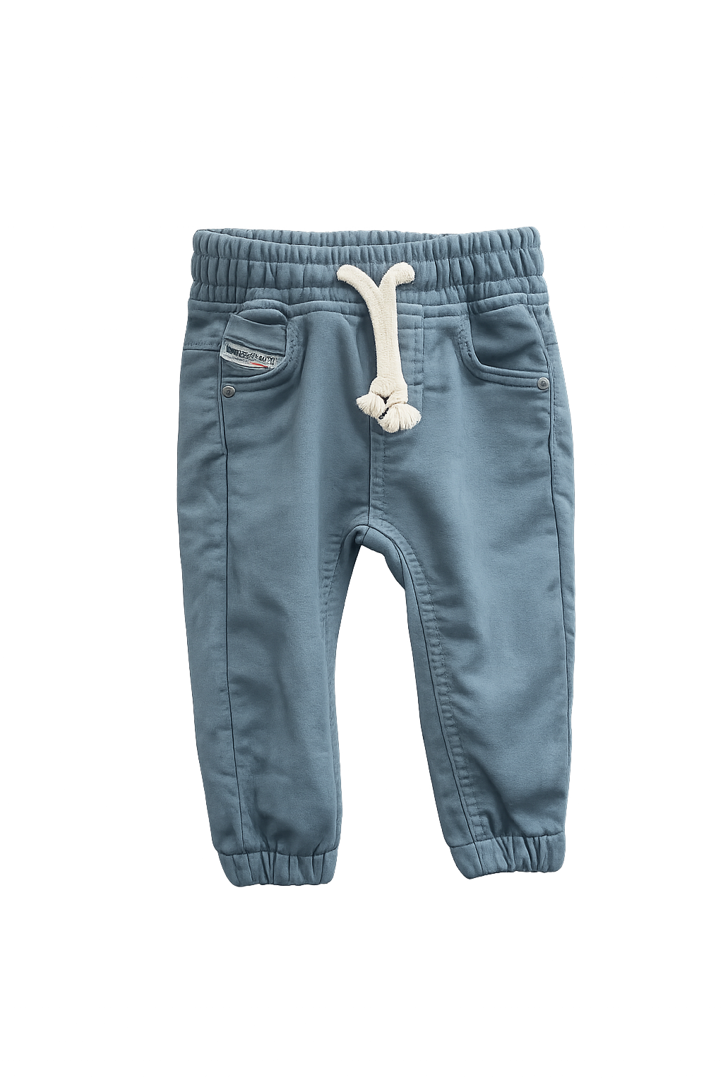 Детски памучни панталони с ластик и джоб