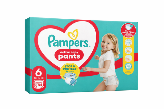 Pampers Active Baby Pants – Размер 6 (13–19 кг), 84 бр.