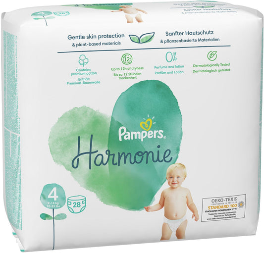 Pampers Harmonie – Размер 4 (9–14 кг), 28 бр.