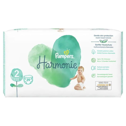 Pampers Harmonie – Размер 2 (4–8 кг), 39 бр.