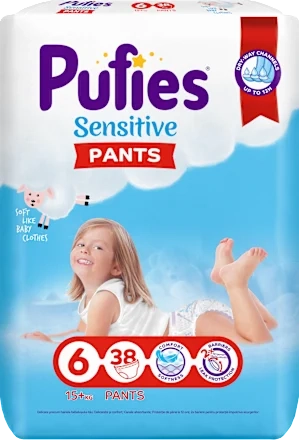 Pufies Sensitive Pants Размер 6 (15+ кг), 38 броя